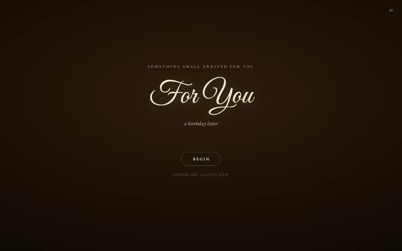 Home page of A birthday letter